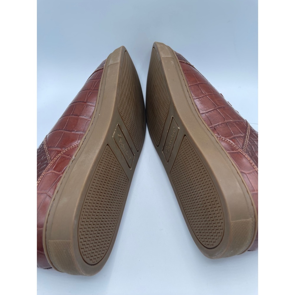 Belvedere Studio Bernardo II Cognac Crocodile Embossed Leather Sneakers 11.5 D - Picture 5 of 8
